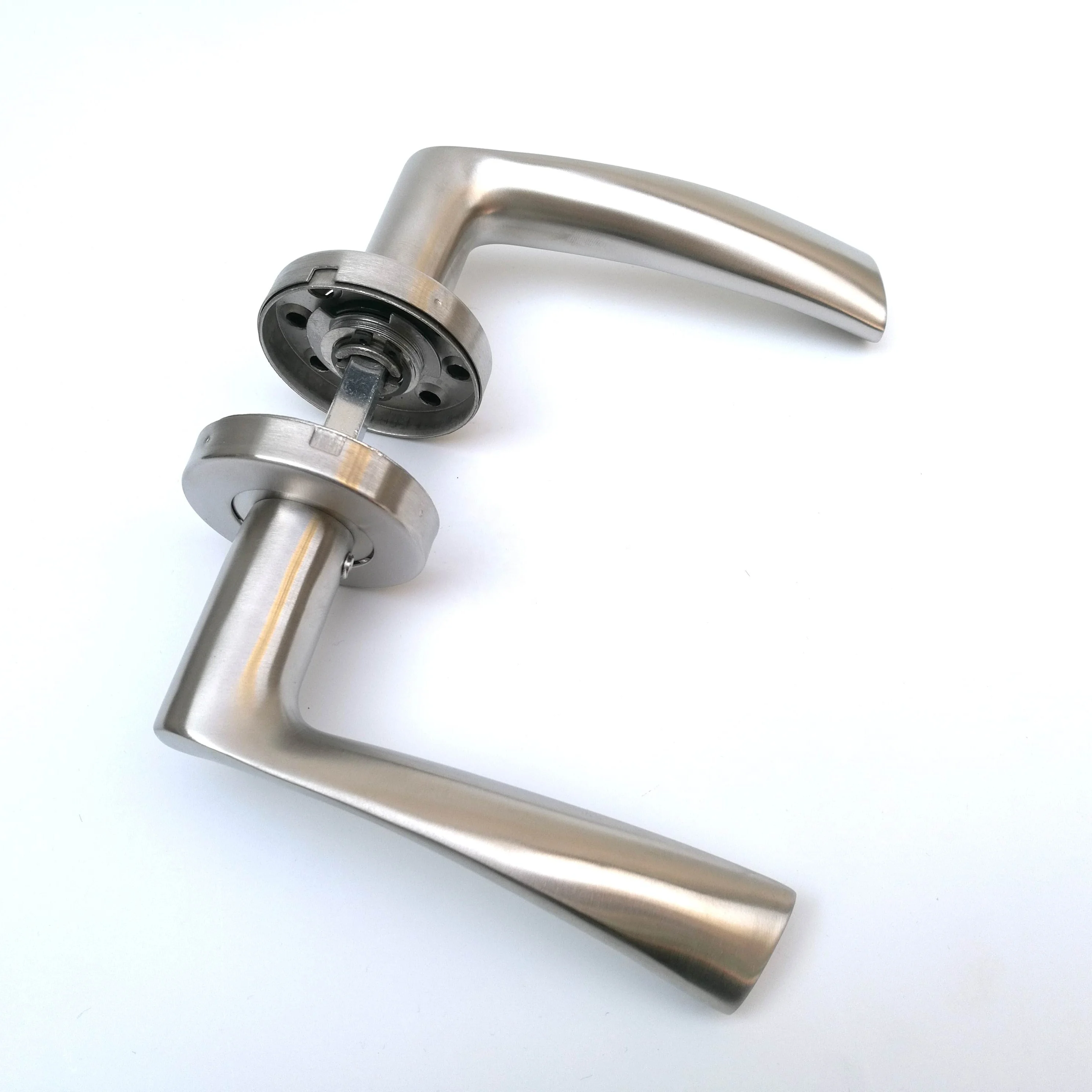 Stainless Steel SS304 Euro door Lever Handle on rose heavy duty spring Fire rated Lever Tube dia19mm EN1906 OEM factory in China