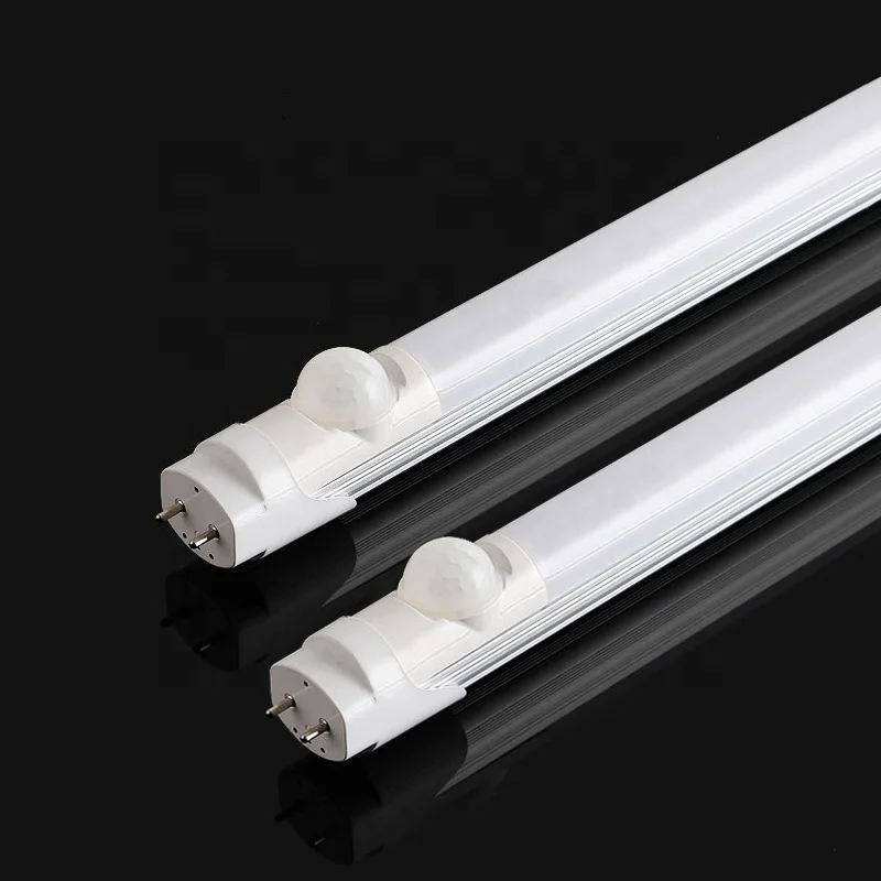 Hot selling aluminum PC integrated T8 18w led tube light bar 4ft with microwave radar motion sensor