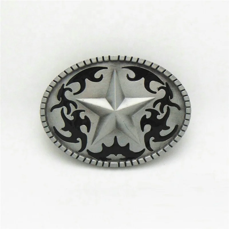 Винтажная овальная Звезда ковбойская пряжка для ремня в западном стиле для мужчин металлическая пряжка с логотипом на заказ