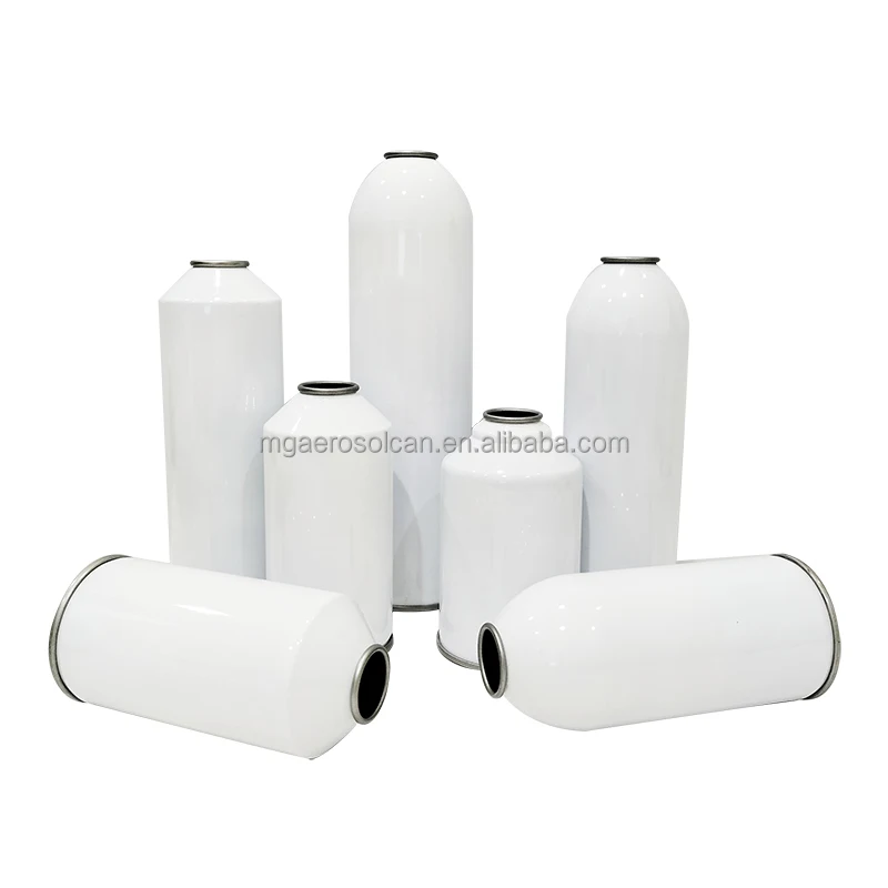 Guangzhou Mijia manufacturer customize 2 pieces empty aerosol tinplate can for R22 R600a refrigerant gas