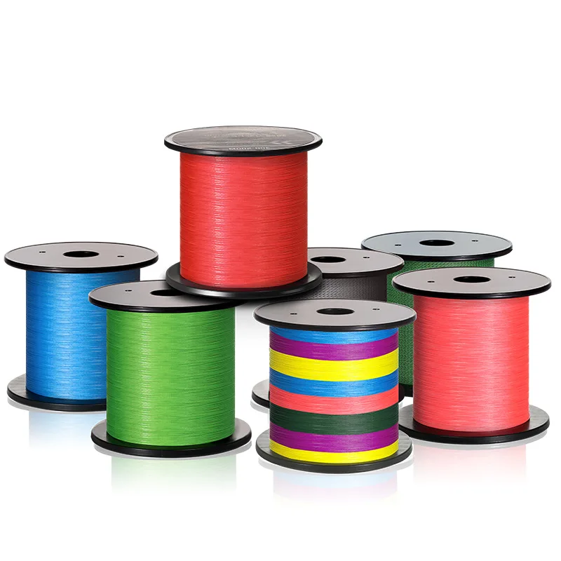Popular Fluorescent Green Yellow Black White Colorful Braided Pe Braid Fishing Line Wire 8 Stands Fishing Line