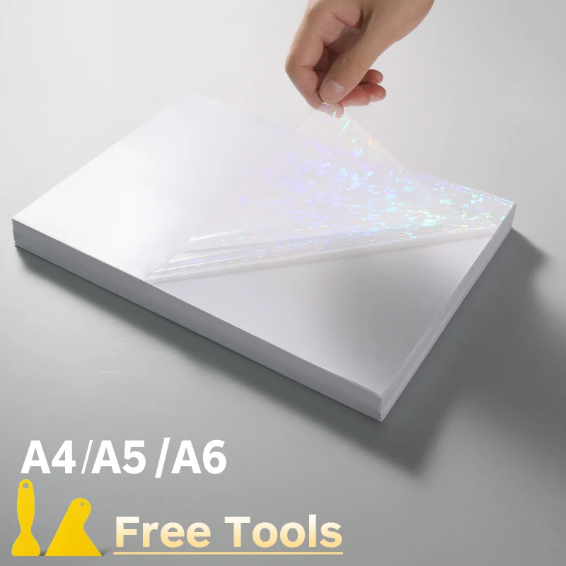A4 Holographic Cold Lamination Film Vinyl Sticker Sheets Photo PVC Self adhesive Waterproof Matte Lamination Film Wholesale