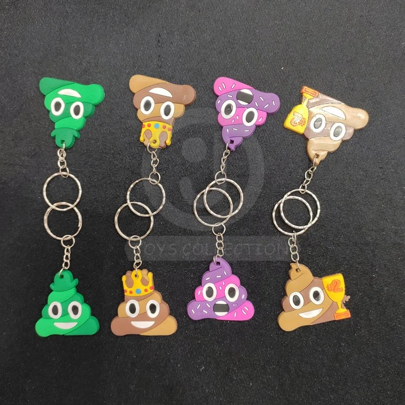 Hot Selling Toys Cute Poo Keychain Decoration PVC Key Ring Soft Joke Colorful