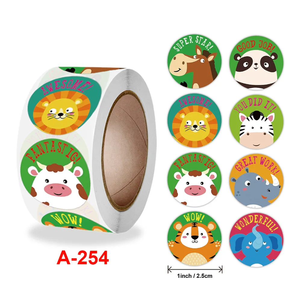 1 Inch Cartoon patterns, fun to encourage labels adhesive sticker,Iridescent cloud stickers