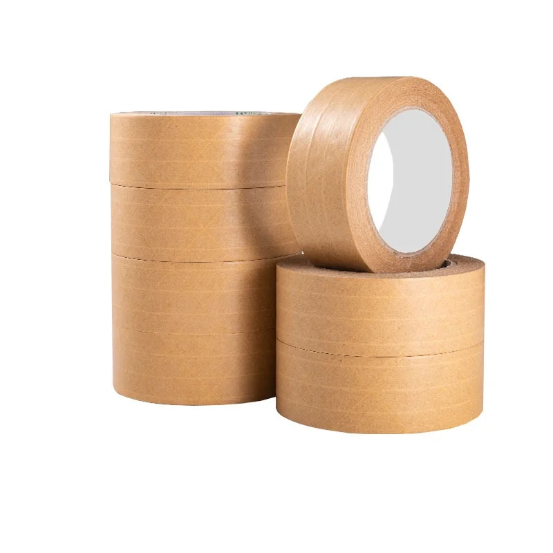 2 Inch x 55 Yards Biodegradable Writable Brown Heavy Duty Packing Kraft Paper Tape for Shipping Sealing
