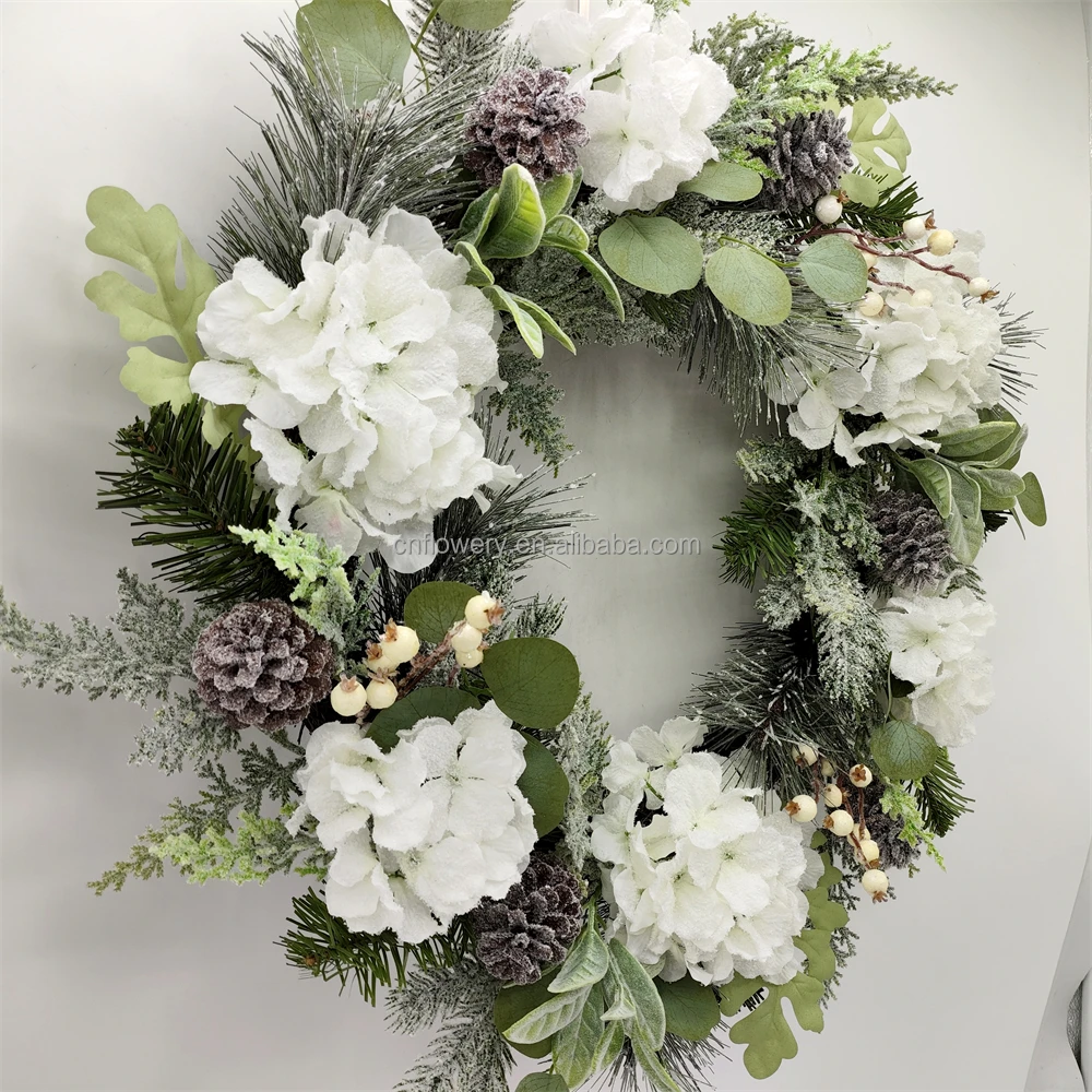 CNF 50cm Artificial Christmas Wreath Christmas Decor Wreath for Home Wall Decor Christmas Wreath Garland