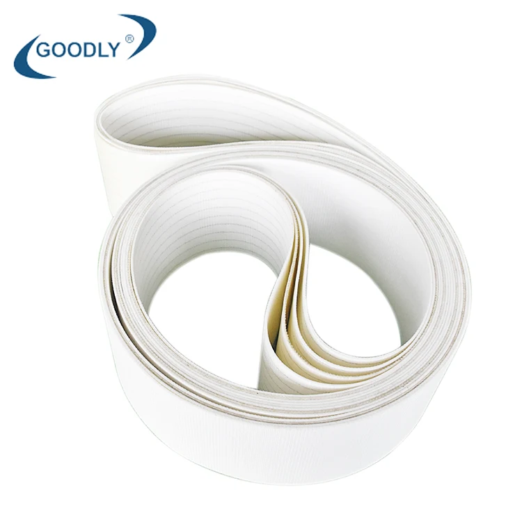 Professionally Manufacture Double-sided fiber white food grade conveyor belt for Beverage Factory