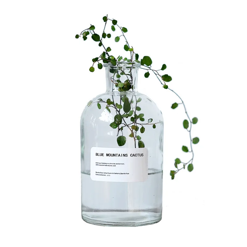 Nordic Glass Vases For Home Decor Gold Glass Cylinder Vase Crystal Christmas Flower Plant Hyacinth Vase