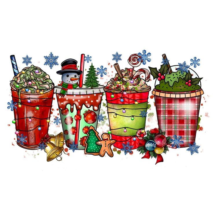 Готовые к нажатию рождественские переводы dtf, дизайн, трафаретная печать