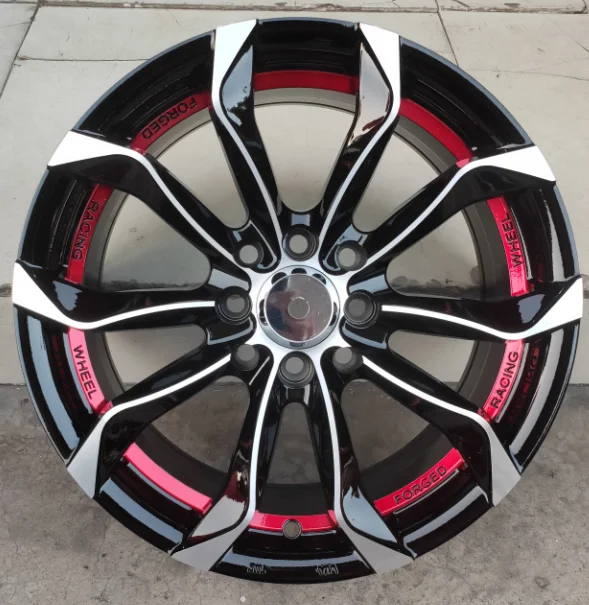 13 14 15 inch alloy wheels sport ET 0-35 alloy wheels with red machine face light