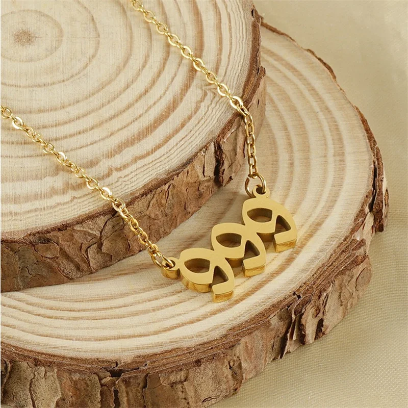 Fashion Stainless steel Digital Necklace Personality 18k Arabic numbers 111-999 necklace