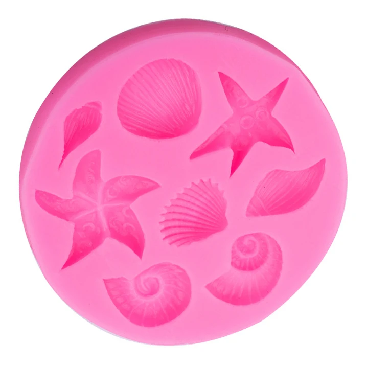 Homesun 8pcs nice ocean conch starfish seashell shape silicone DIY mold