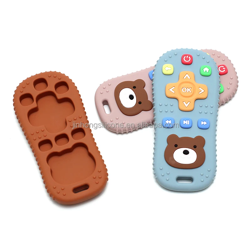 silicone baby teething toys bpa free tv remote game control design silicone baby teether remote control teether