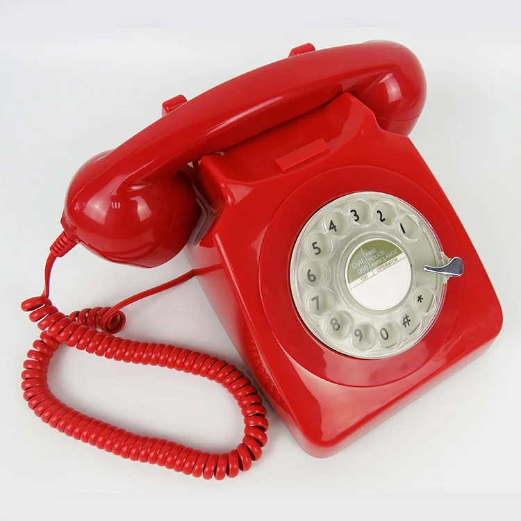 Hot Sale Professional Tower Price Retro Rotary Phone Red Antique Corded Telephone