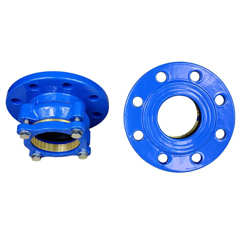 Ductile iron universal restraint flange adapter for HDPE pipes, with EPDM rubber gasket