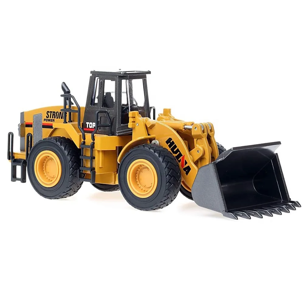 Huina 1913 1/40 Scale Diecast Four Wheel Loader Truck Toy Metal Construction Equipment Bulldozer Models For Kids