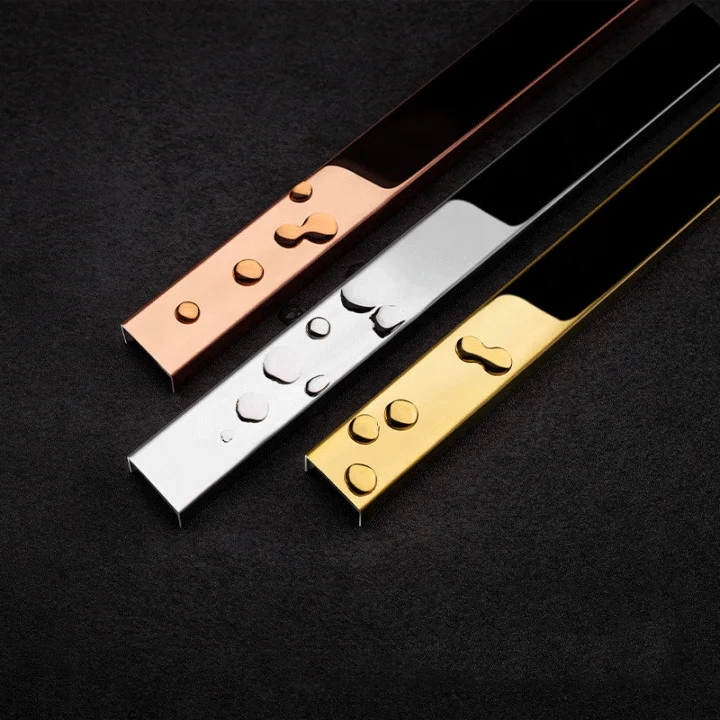 Low Price Tile Profile Flooring Corner Accessories Stainless Steel Ceramic Tile Trim Strip Stainless Steel U Shape Tile Trim