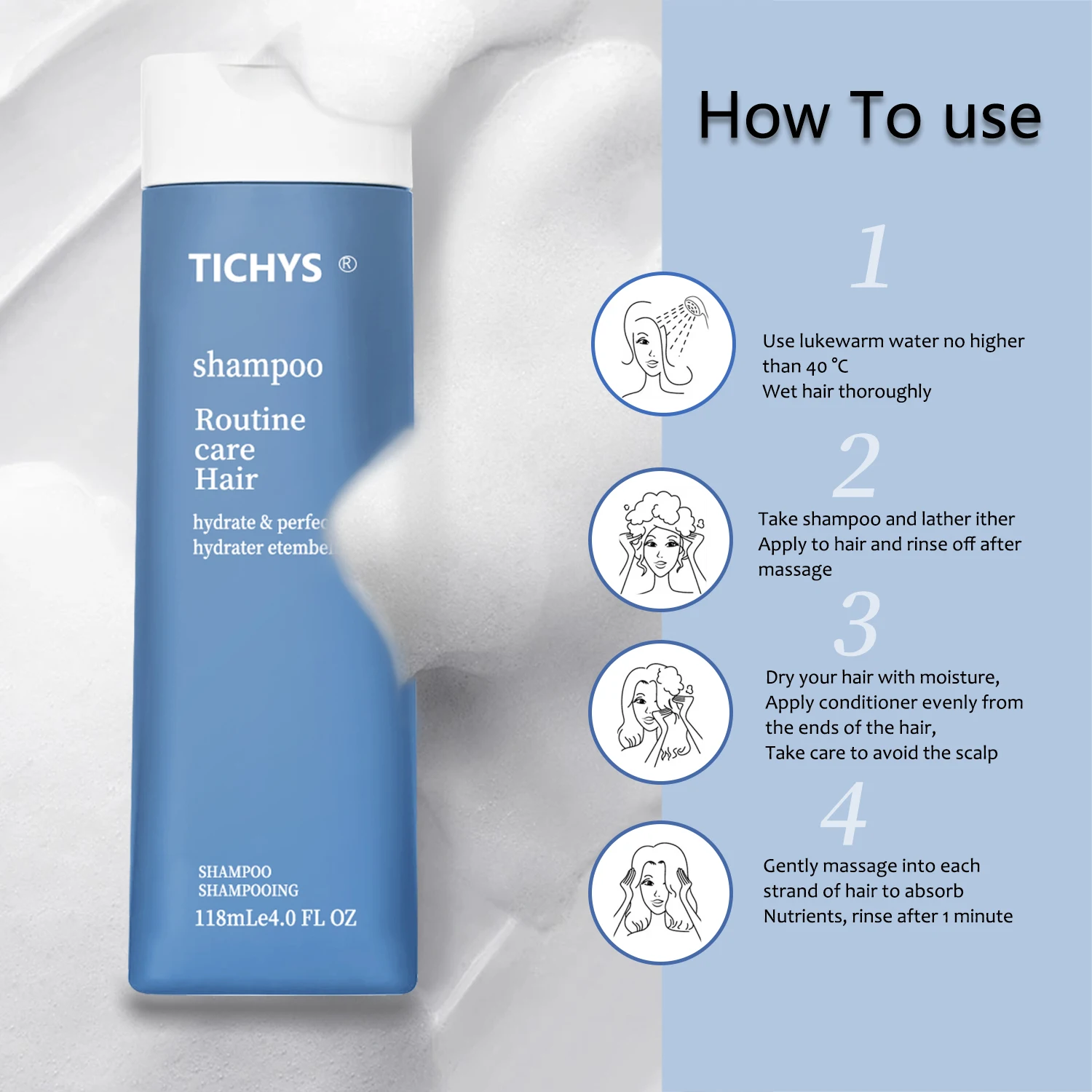 Private Label Hair Shampoo Organic Moisturizing with Amino Acid Vegan Ingredients Routine Care Hydration Perfect Embelleshment