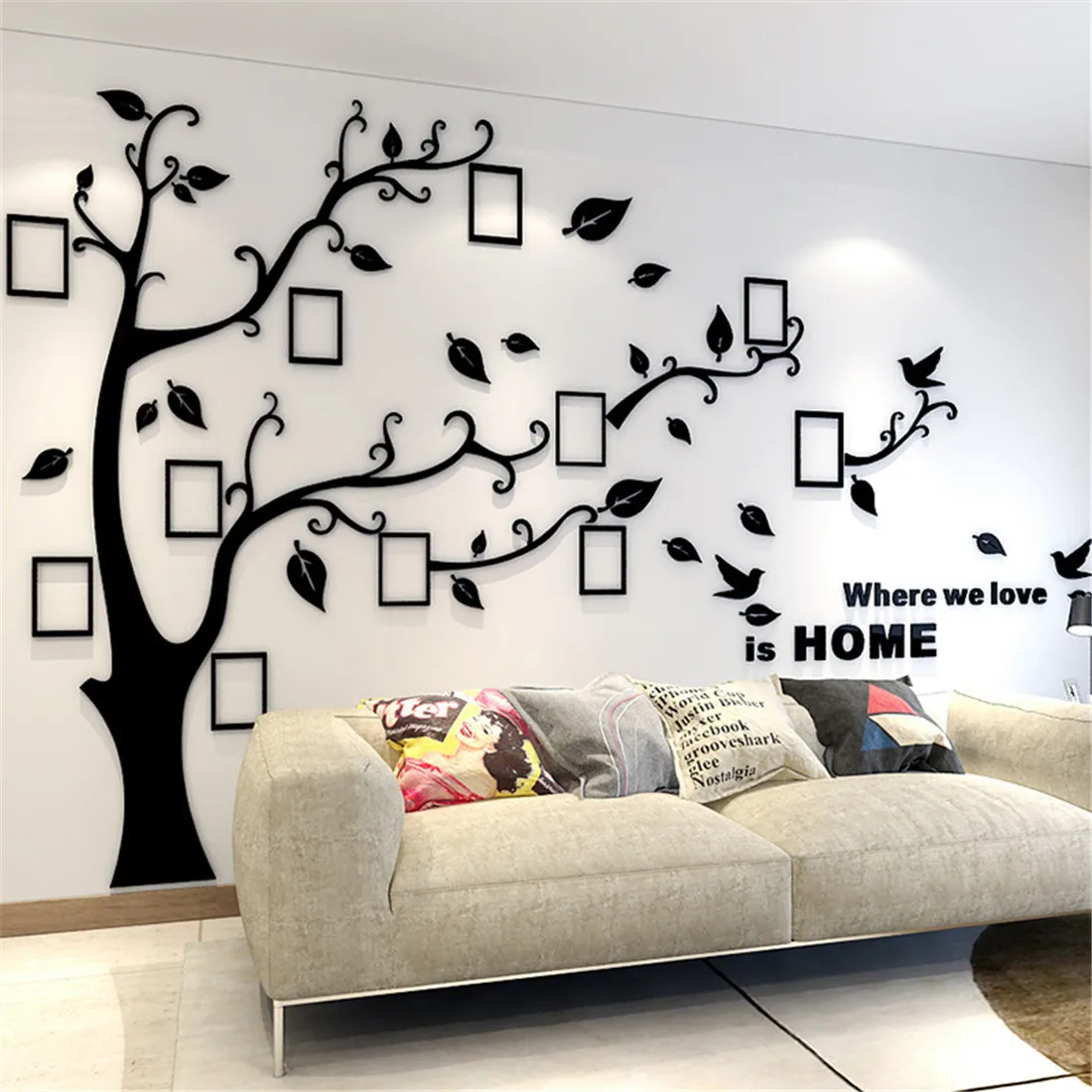 
3D Tree DIY Photo Frame Tree Wall Home Decor Decal Family Photo Frame Sticker Murals Wall Decor Wall Stickers modern 3D(S) 