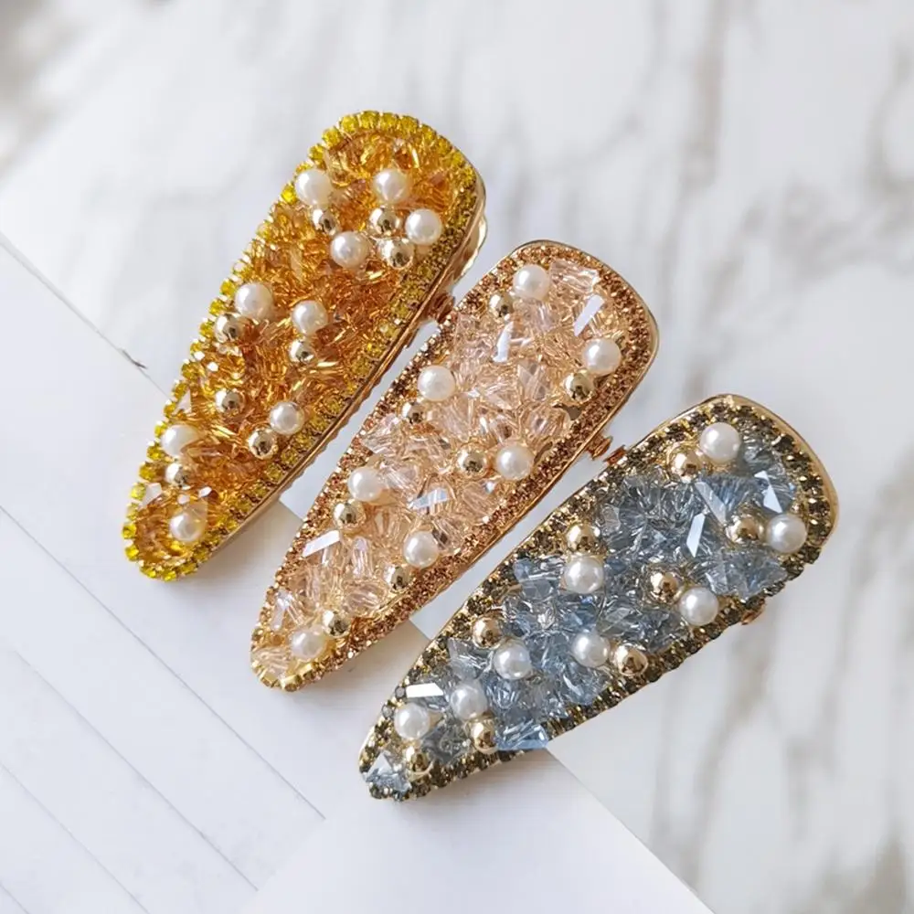 Korea Super Fairy Clip Exquisite Versatile Hairpin Bangs Clip Side Rhinestone Pearl Hairpin