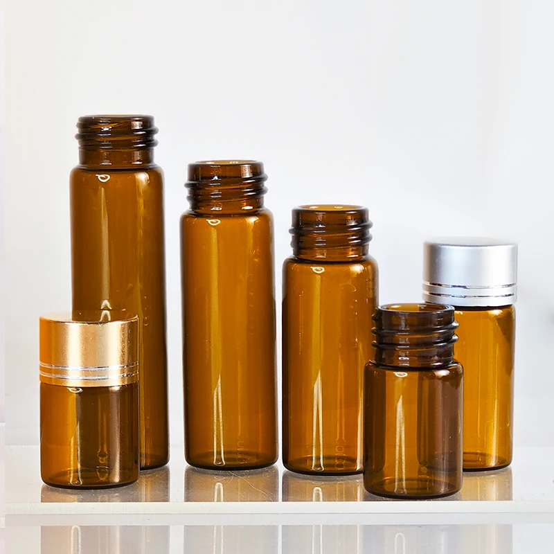 Wholesale Empty Glass Packaging Tube Vial 5ml 10ml 15ml 20ml Clear Amber Small Glass tube Bottle With Screw Cap