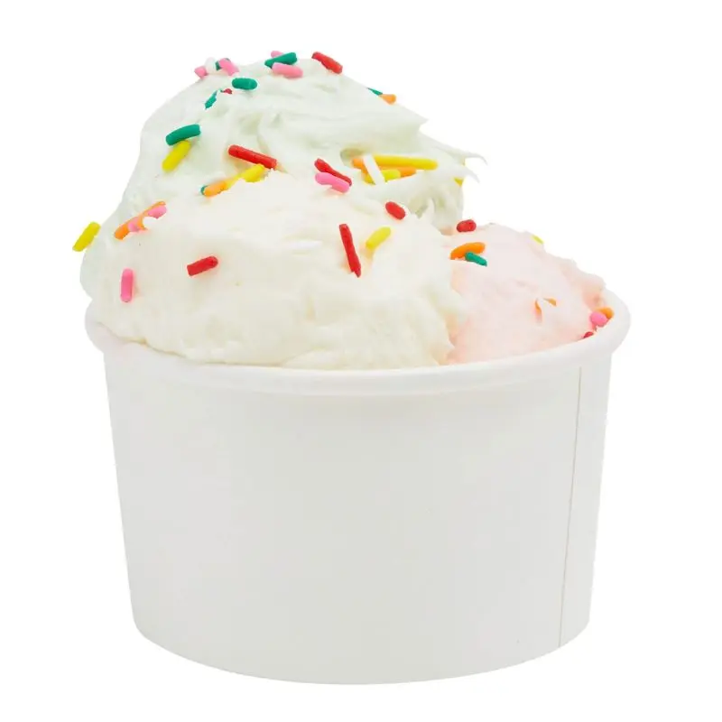 Disposable Take Away Food Bowl Biodegradable Paper Yogurt Tub Ice Cream Cup With Lid