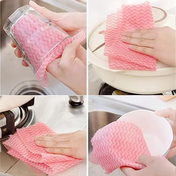 Disposable Non Woven Spunlace Industrial Wipe Cleaning Clothes Dish Cloth For Kitchen Cleaning