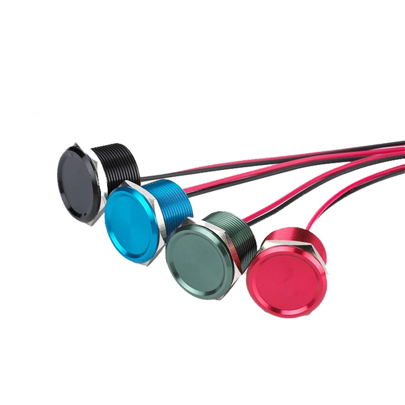 16mm 19mm 22 mm 25mm Aluminum  high pressure anti vandal piezo touch switch,yellow red touch sensor switch
