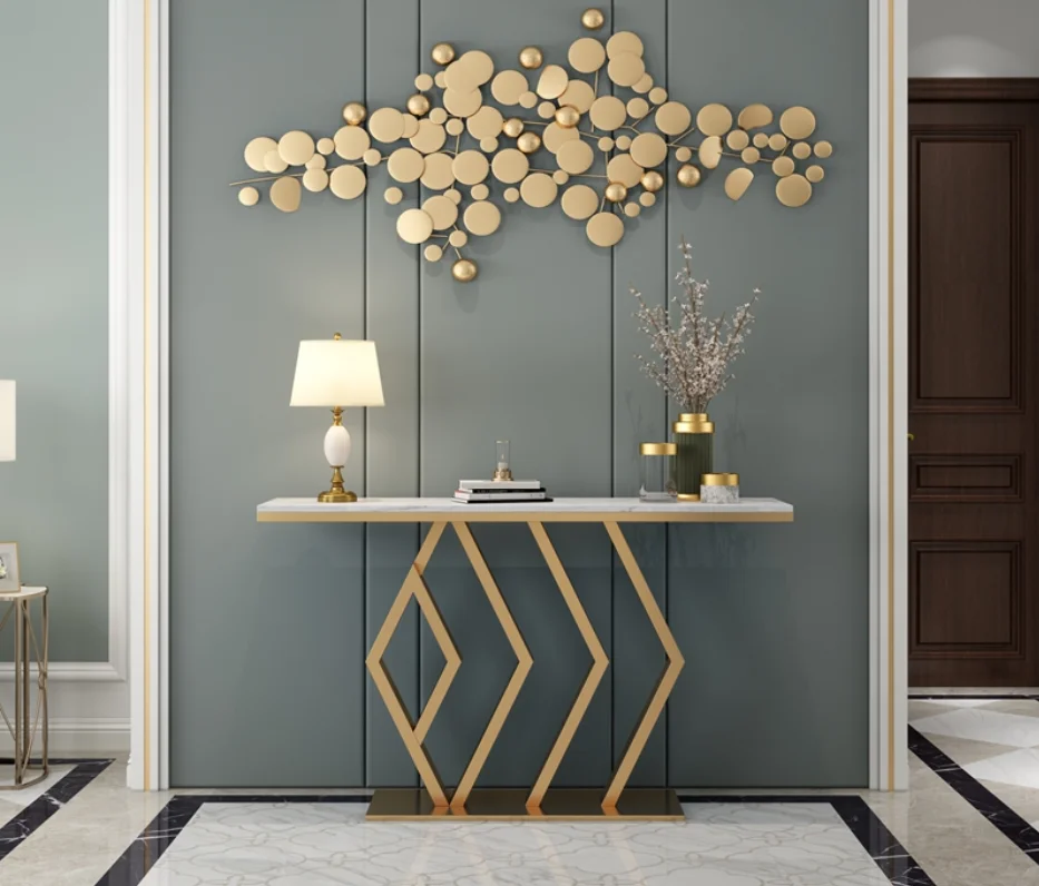 New Design Silver Modern Luxury Mirrored Hallway Console Table with Mirror