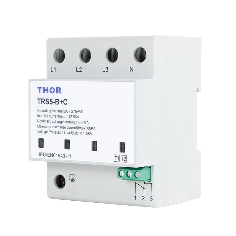 Surge protective spd type 1 surge lightning arrester 60KA surge diverter