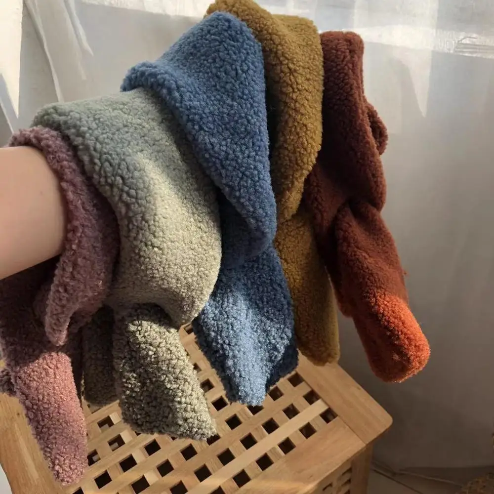 Осенне-зимний новый корейский детский однотонный шарф Детские шарфы из берберского флиса милые теплые детские шарфы с крестом