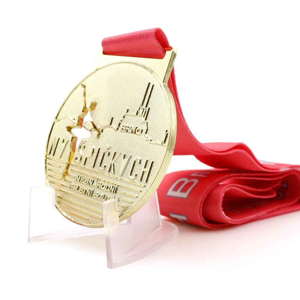 Design Your Own Custom Gold Silver Bronze Metal Zinc Alloy Archery Medals 3D Shooting Race Participation Medal With Ribbon