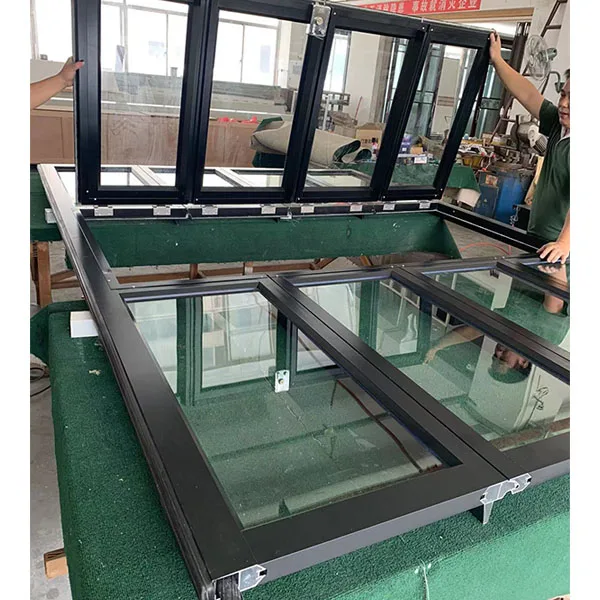 Automatic glass garage door with side entrance passenger door