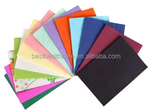 Dental consumables patient Bib 2ply paper 1 ply poly disposable waterproof medical colorfuldental dental bibs