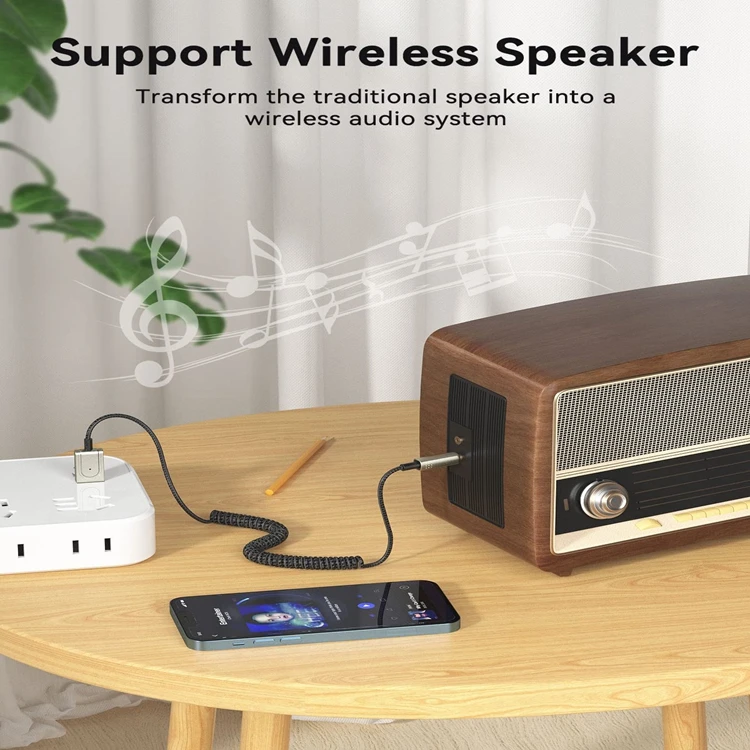 New Model Bt 5.1 Adapter Receiver for Car Kit Audio Cable BT Handsfree Built-in Microphone for Hands-free Car Kits