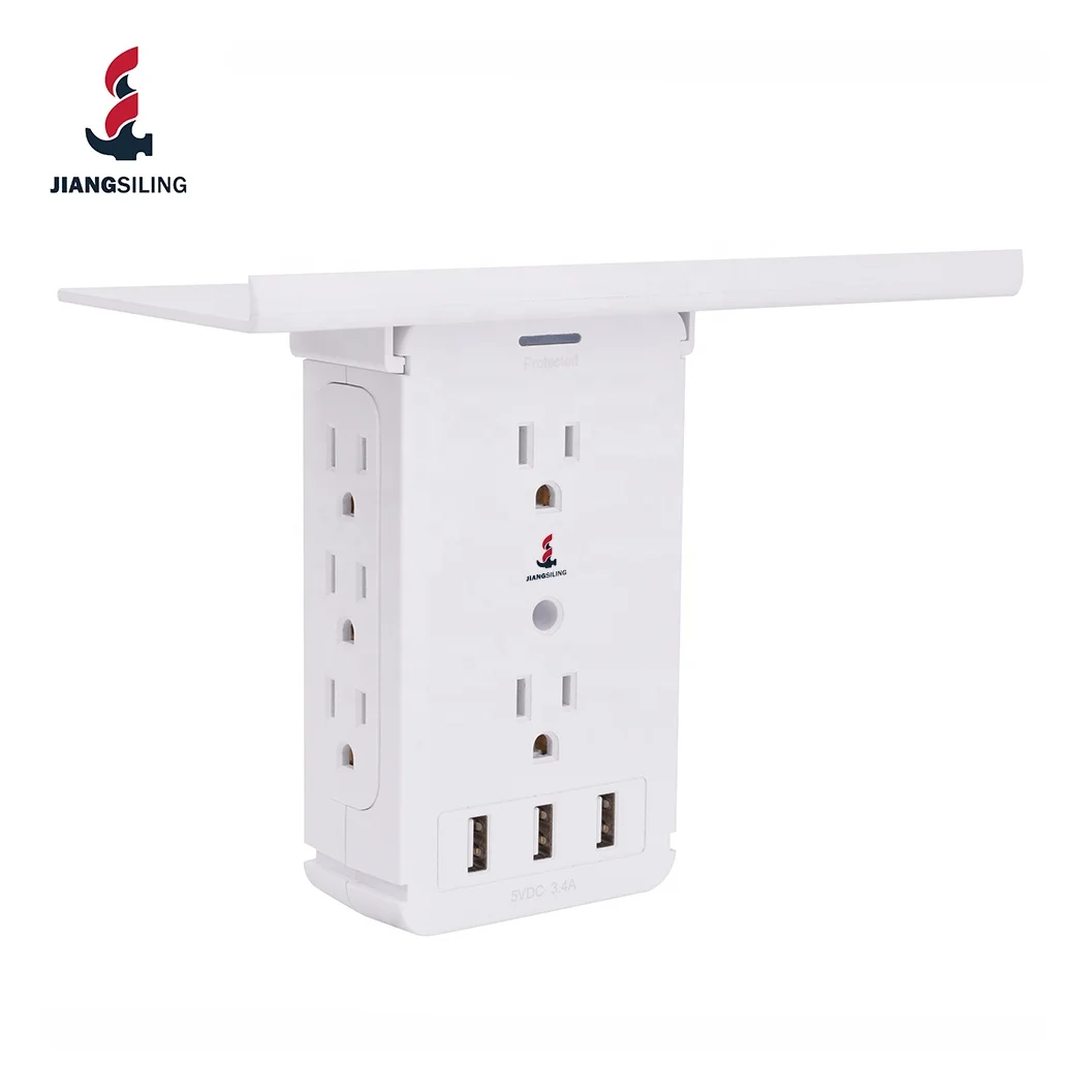 new arrival pd power strips dual usb charger 6-outlet surge protector