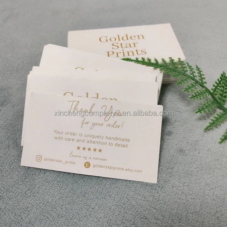 Double sided gold foil printed thick matt black card business cards