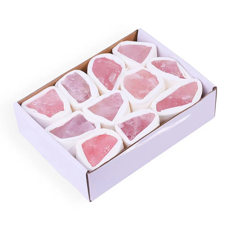 Wholesale Gemstone Raw Crystal Specimen Mineral Rough Rose Quartz Amethyst Crystal Stone Box Set For Gifts