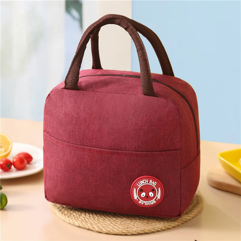 Custom Lunch Cooler Bag For Kids Thermal Tote Bag Simple Fashion Picnic Bag Insulated With Thick Handle