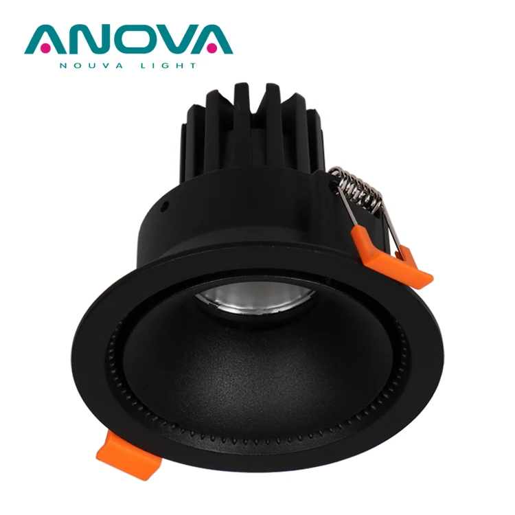 Aluminum round anti-glare spot light frame mr16 downlight housing black white gu10 light fittings