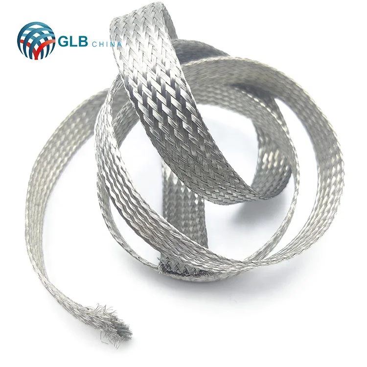 High conductivity Flexible busbar High Quality 30AWG copper braid wire flat
