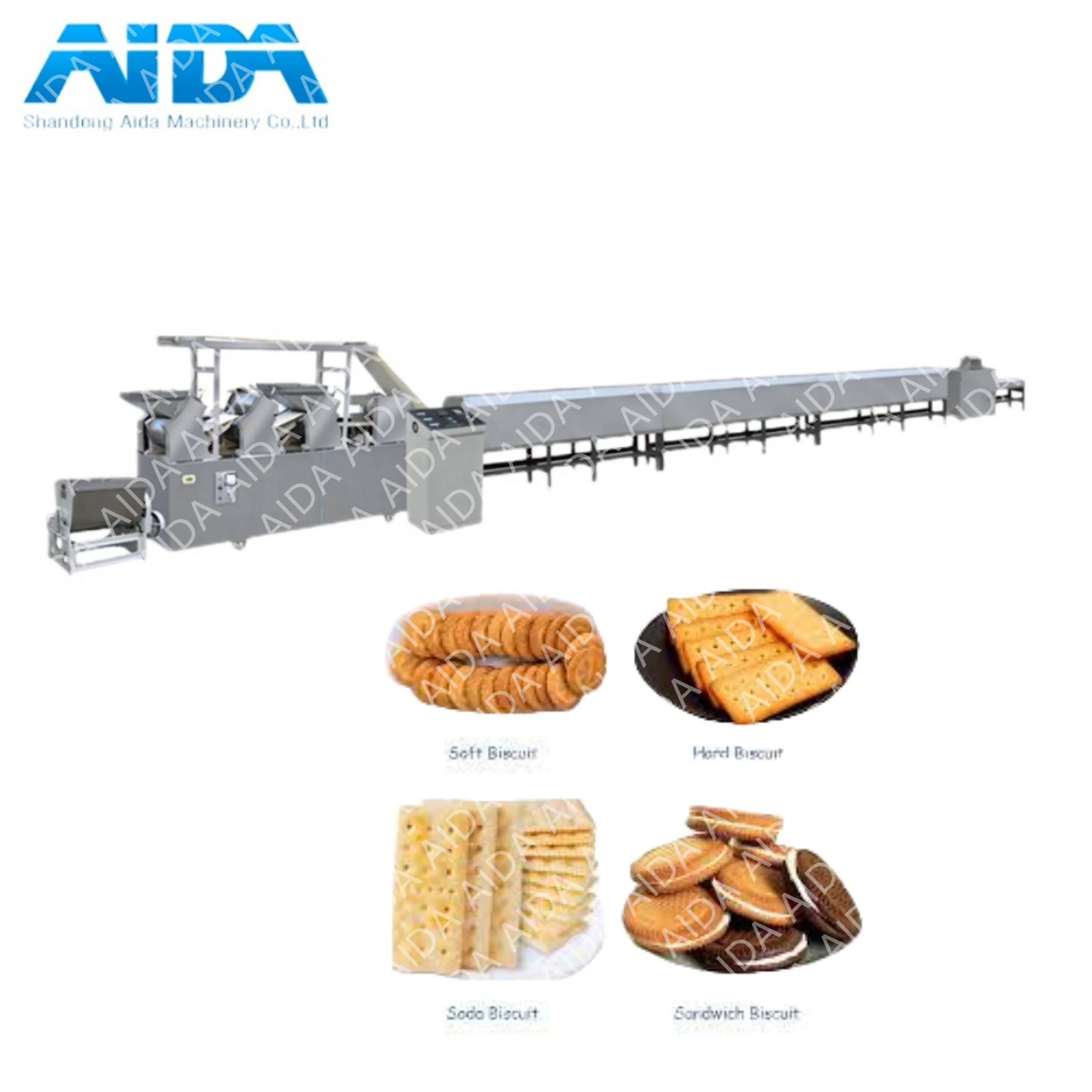Sugar Free Soda Biscuit Automatic Oreo Biscuit Production Line Biscuit Production Line Factory Soft Hard Cookies Snack Machinery
