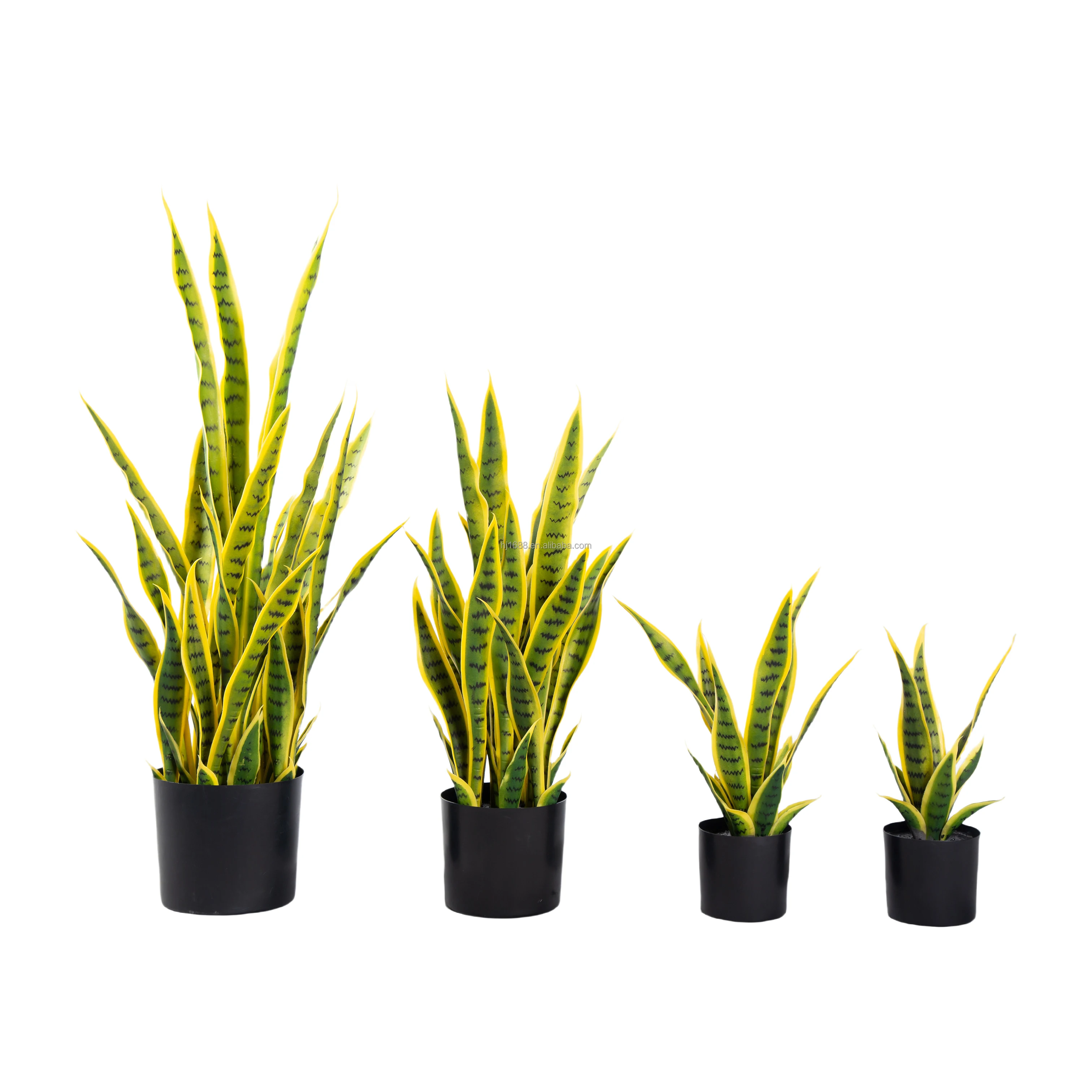 90CM 70CM 50CM 40CM Artificial Snake Plant Fake Sansevieria Yellow Green Plastic Leaf Lifelike Tropical Faux Silk Plant In Pot