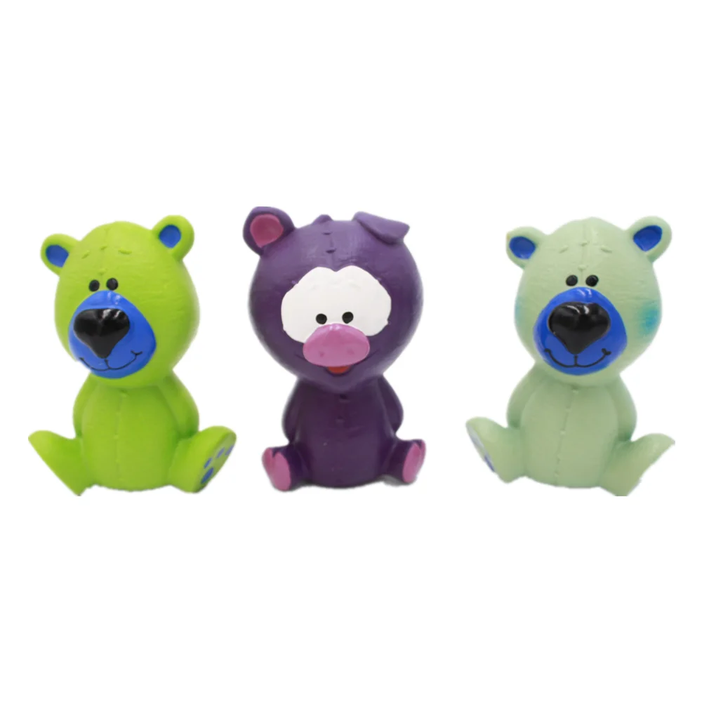 
cute cartoons hot cheap teeth cleaning tooth brush training comfort chew squeak latex toys for pets dog and cat 