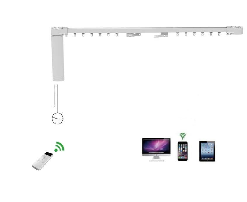Shuwei Beijing Smart Home Bay Window Curtain Track Alexa System Tuya Curtain Motor with Track Kit