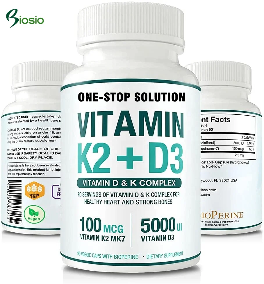 Wide varieties food supplement vitamin k2 MK7 powder vitamin d3 vitamin k2 capsules