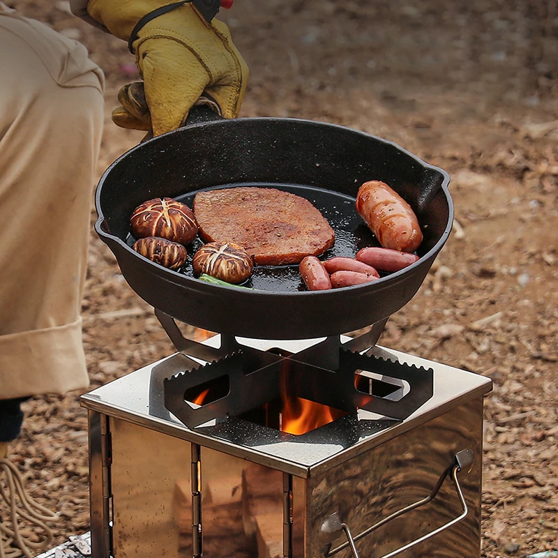 Jetshark folding stainless steel camping cooking barbecue mini outdoor portable charcoal bbq grill for roasting meat