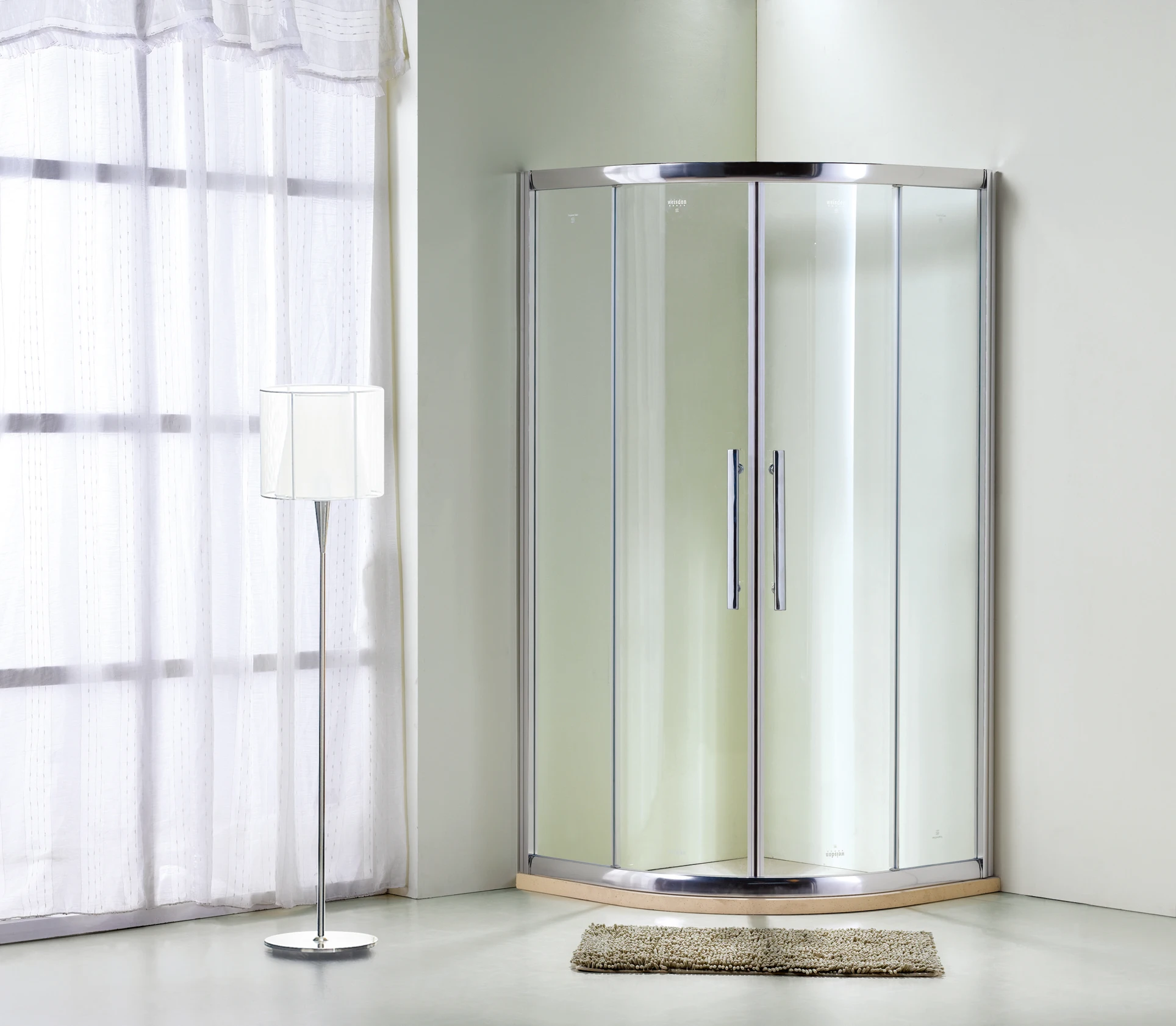 Aluminum Frame Sliding door Tempered Glass Shower Room curved glass shower enclosure