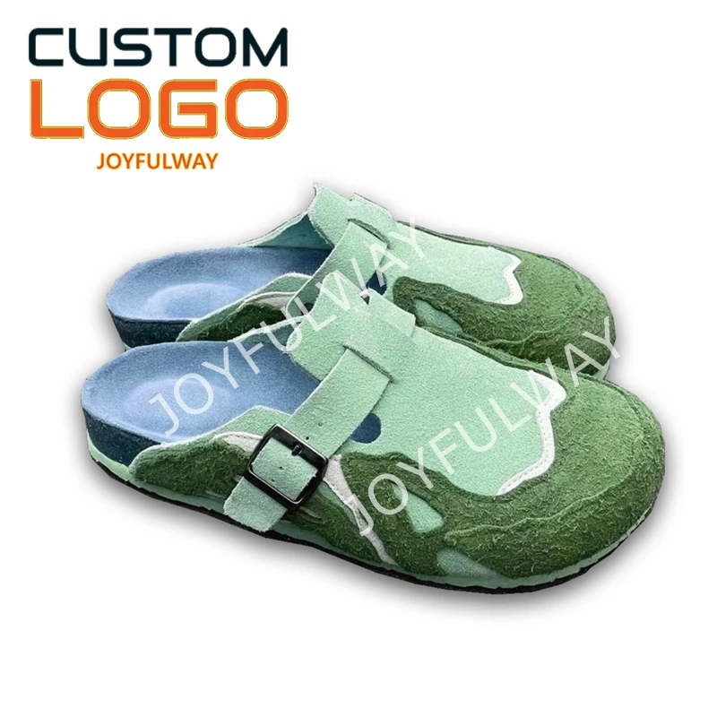 Low MOQ EVA And Cork Sole Leather Upper Sandals OEM Your Logo Brand Color Clog Shoes