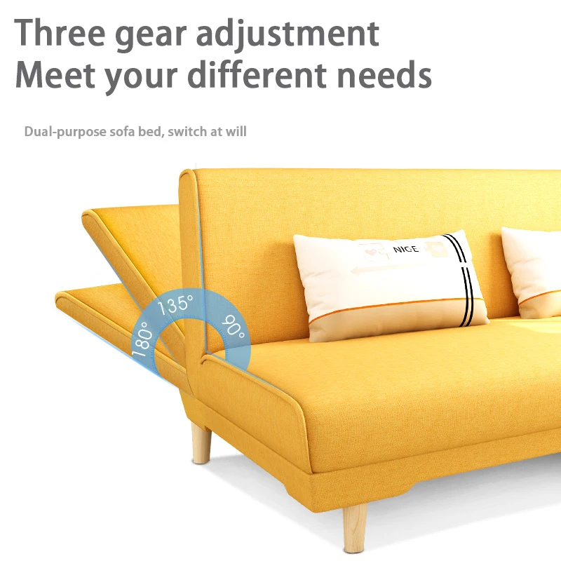
AliGan folding sofa bed small apartment rental apartment sofa bed bedroom living room dual-use simple fabric sofa 